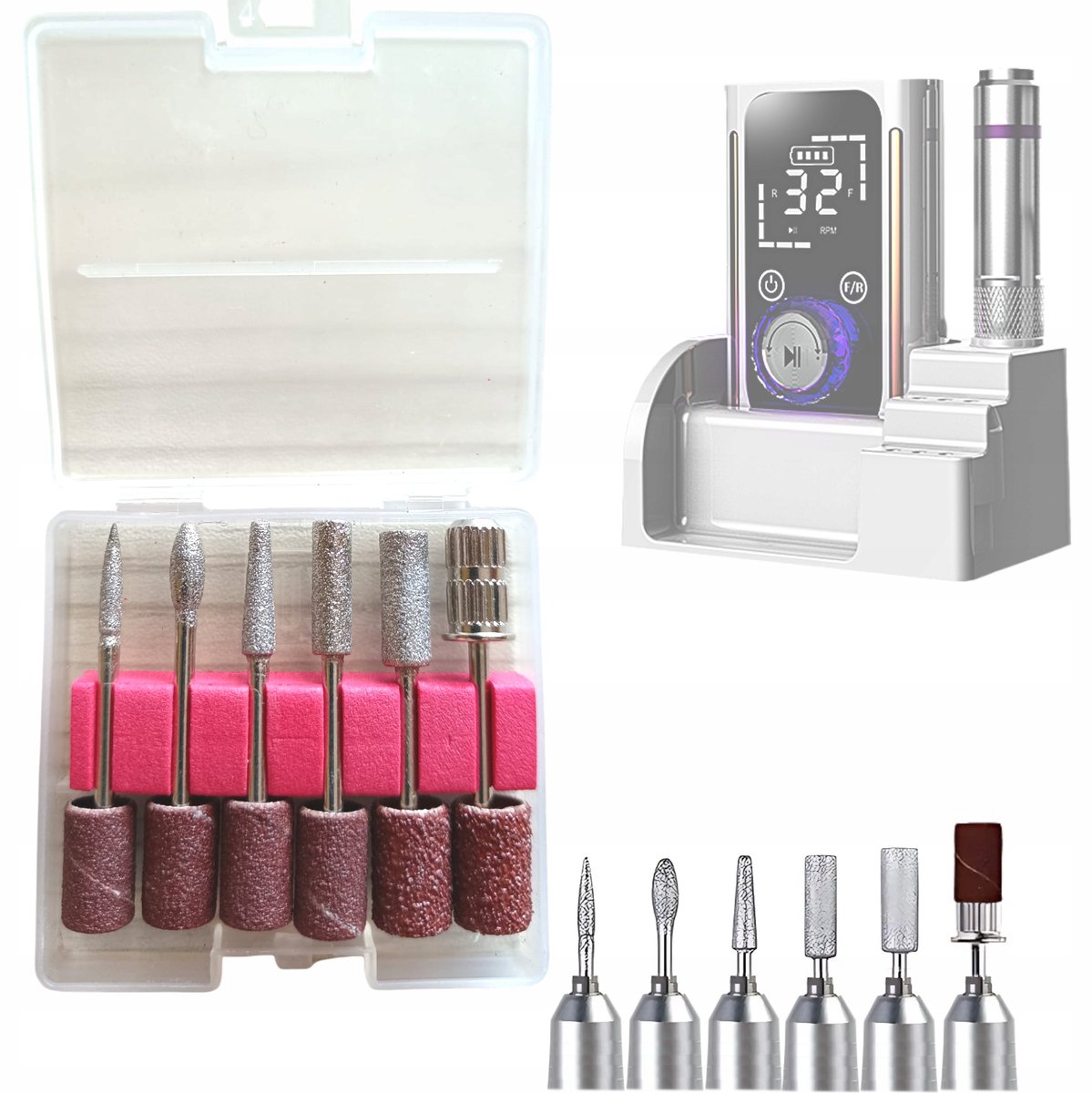 Medi Sleep - Diamantfrezen Set - Voor Manicure en Pedicure - Inclusief Kapturki