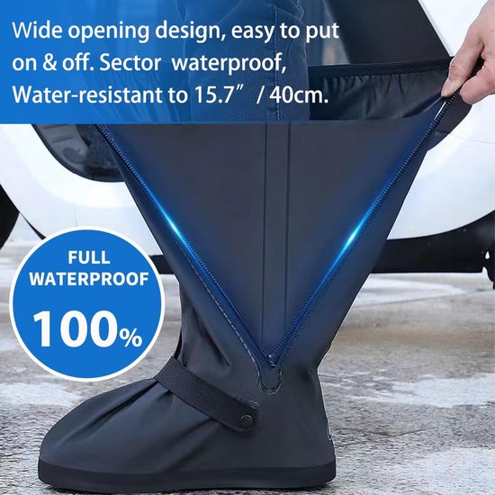 Overschoenen Waterdicht - Maat 44-47 - Zwart - Unisex - Regenschoenen Fiets - Schoenhoesjes - Reflecterend, Antislip & Opvouwbaar - Herbruikbare Schoenen Overtrekken - Fietsen, Wandelen, Kamperen & Motorkleding — afbeelding 5