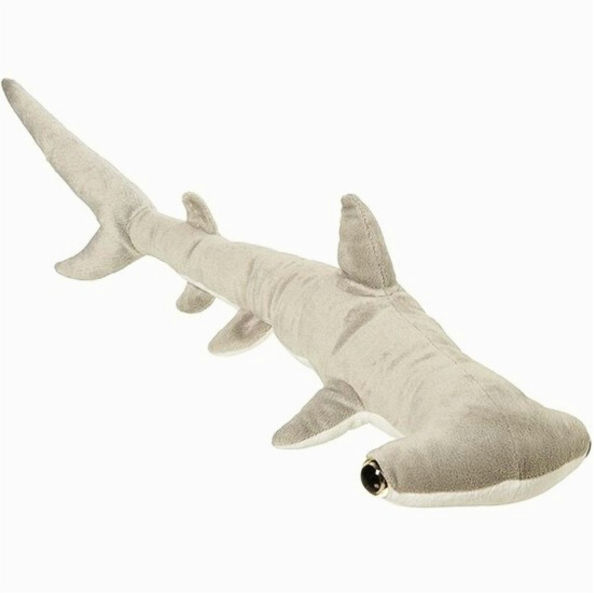 Nature Planet pluche Hamerhaai knuffel - 60 cm - grijs - zeedieren knuffels - Haaien