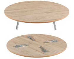 Sofra ronde grond houten tafel met inklapbare poten Ø60cm