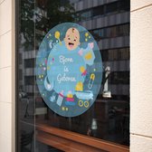 Raamsticker Jongen geboren met naam - Ø 30 cm overige stickers - raamsticker geboorte