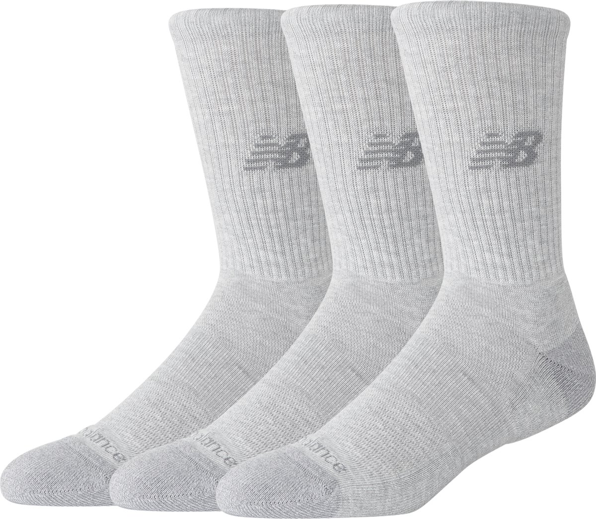 New Balance Active Crew Socks 3 Pack Unisex Sportsokken ATLETIC Grijs