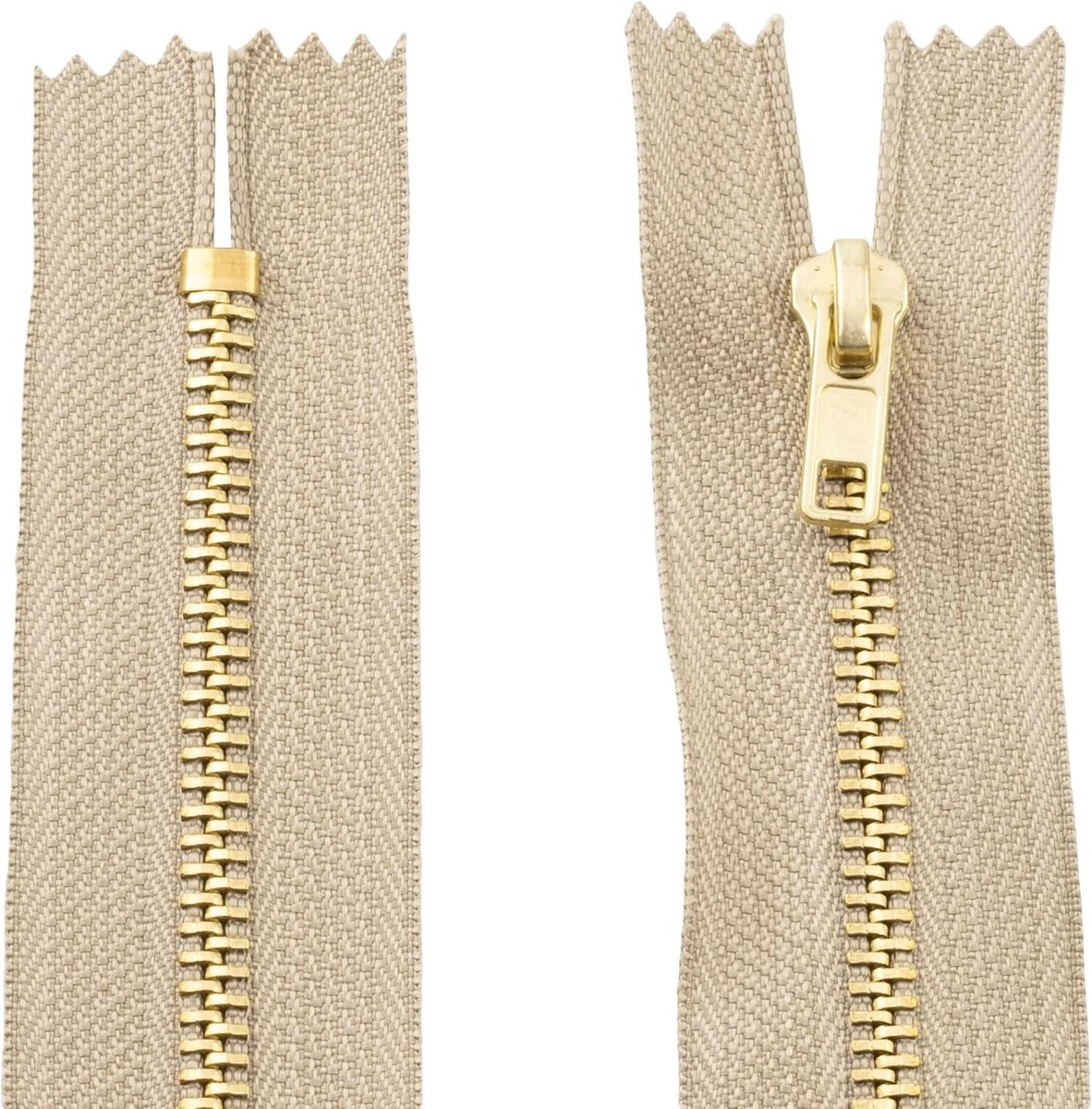 Niet-scheidbare Ritsen - Sluitingen - Kleding Reparatie - Set van 2 - 20 cm - Cappuccino