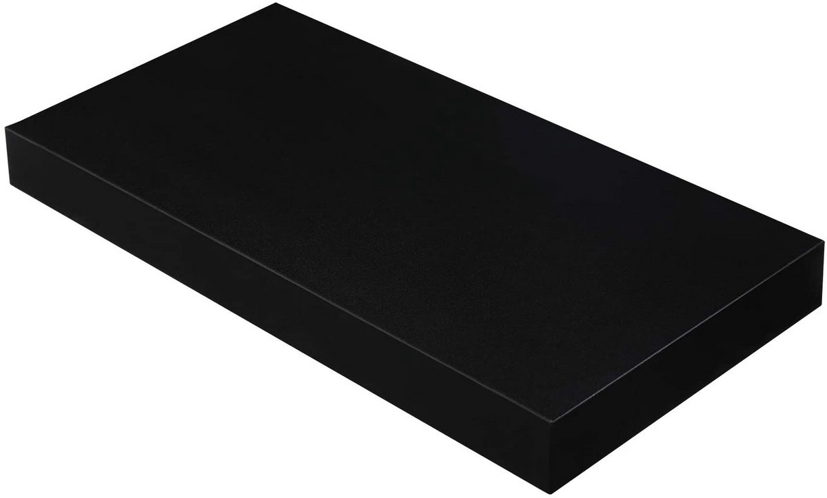 Hoppa! Wandplank - Wandplank voor boeken, foto's of decoratie - Zwevende plank - Kantoorplank - Voor woonkamer, keuken, hal, slaapkamer of badkamer - Vintage Zwart- 40 x 20 x 3,8 cm (B x D x H)