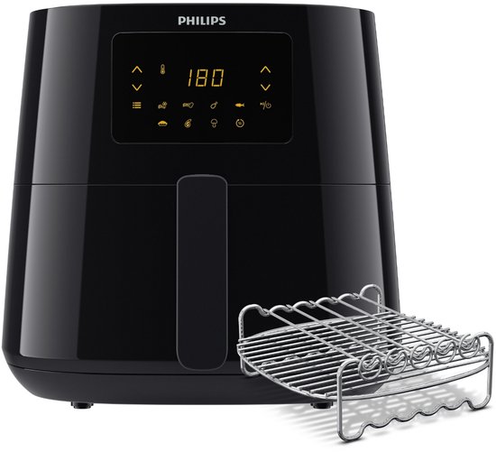 Philips Airfryer Essential 3000 Series - HD9270/96 - 6,2 liter (XL) - Heteluchtfriteuse - Warmhoudfunctie - 14 in 1 kookfuncties - Met spiesjes & grillrooster