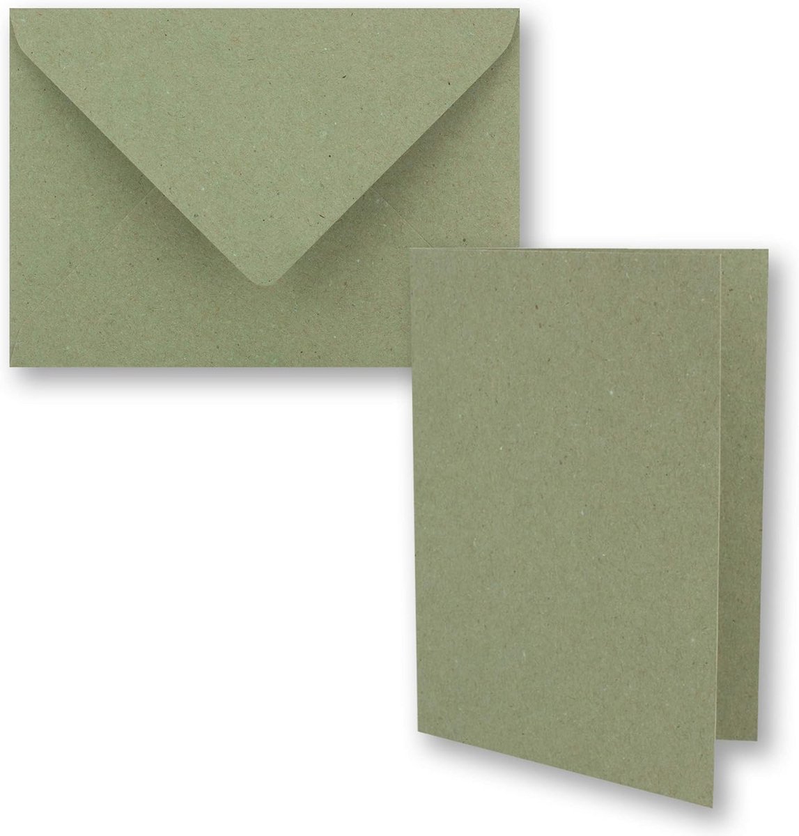 Vouwkaarten Set - Kraft Papier Kaarten - Uitnodigingen Ontwerpen - 100% Gerecycled Materiaal - DIN B6 12x17 cm - Donker Groen