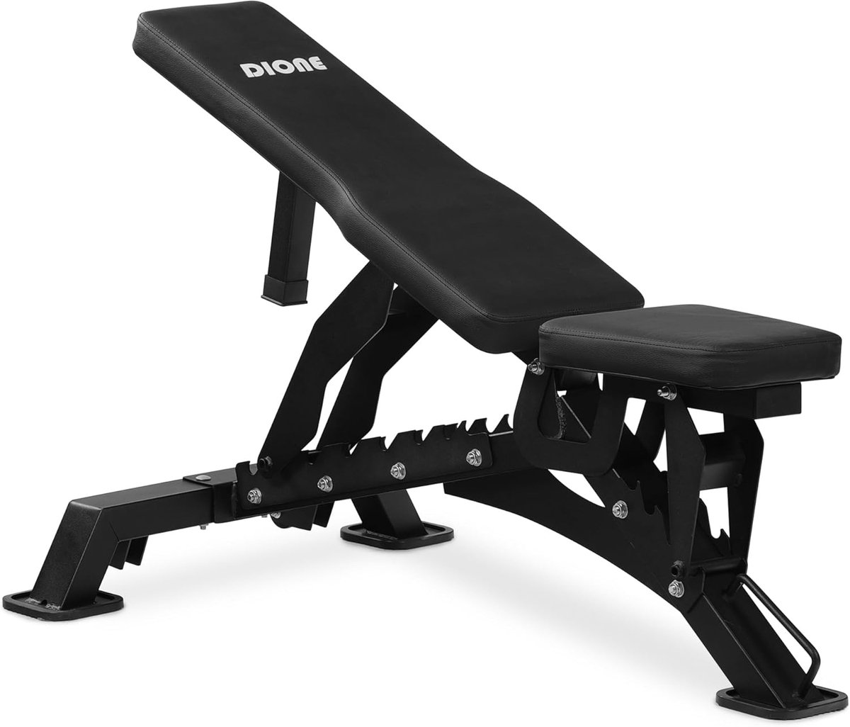Trainingsbank - Fitnessbank - Kracht Training - 9 Posities Verstelbaar - 500 kg Belastbaar - Zwart