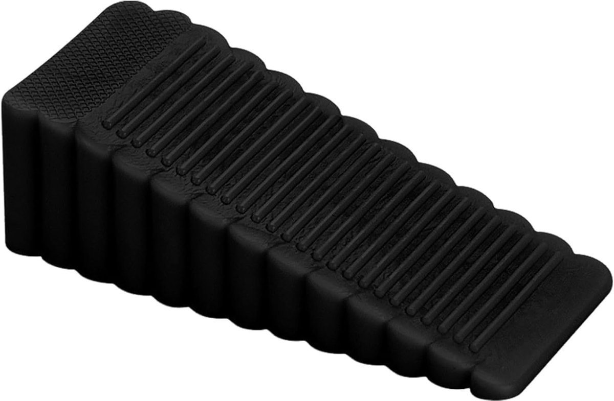 Deurstopper - Deurwig - Deuren Open Houden - Beschermt Muren - 9 cm - Zwart
