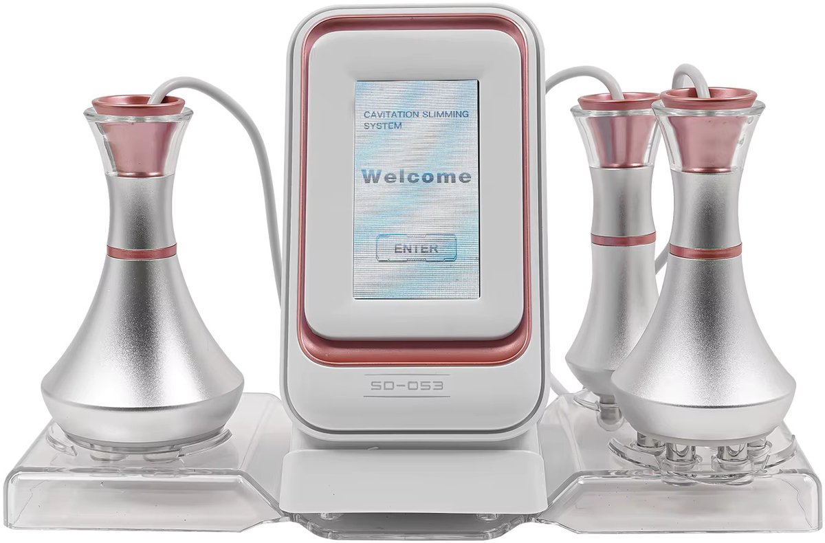 3-in-1 80K Cavitatie Afslankapparaat - RF Radiofrequentie Huidverstrakking - Ultrasone Vetverbrander - Anti-Cellulite Massage - 80W Professioneel Thuisgebruik - Incl. 3 Opzetstukken - Ideaal Voor Buik, Benen, Armen & Gezicht - EU Stekker - Wit