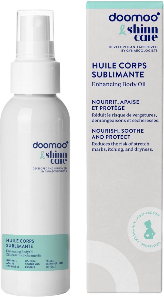 doomoo x Shinncare Enhancing Body Oil – Verzorgende Lichaamsolie – Anti-striemen & Hydraterend – Zwangerschap & Postpartum – Natuurlijk & Dermatologisch getest – 100 ml