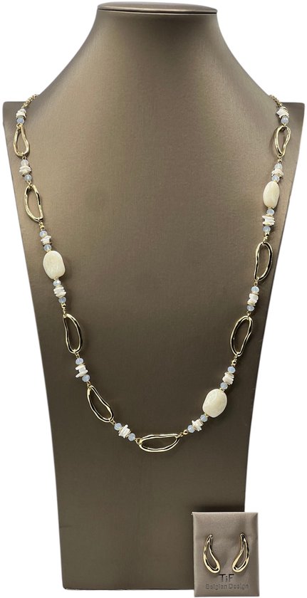 TIF - Bijoux - Parure pour femme - Collier - Boucles d’oreilles - Argent - 45 cm