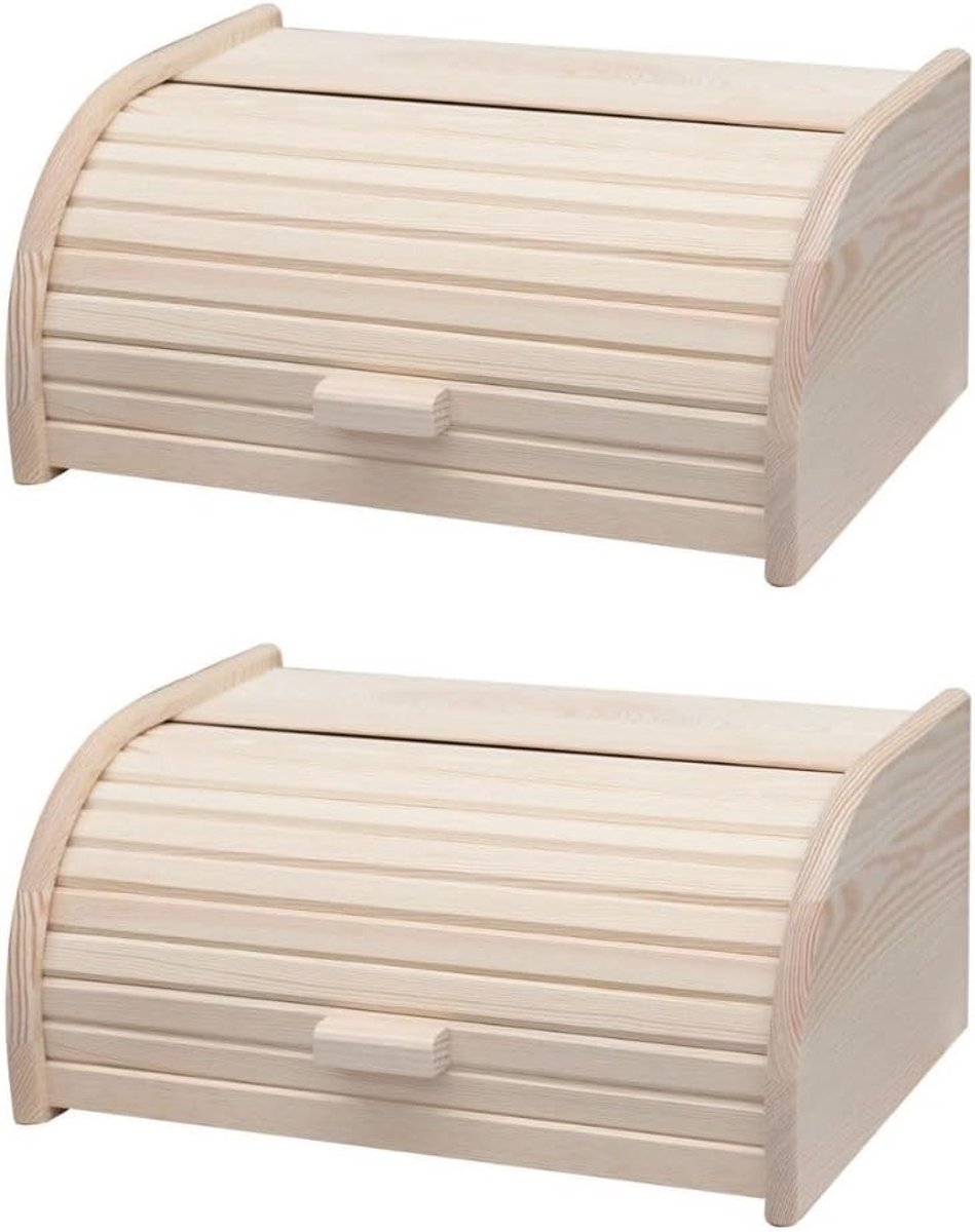 Brooddozen Set - Opbergdozen - Brood Bewaren - Natuurlijk Grenenhout - 40 x 28 cm