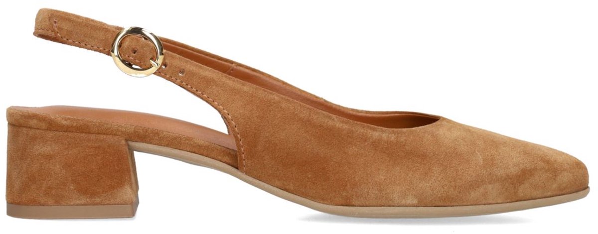 No Stress - Dames - Cognac suède slingbacks - Maat 39