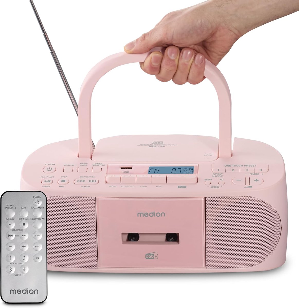 Draagbare Radio - Muziekspeler Boombox - Muziek Luisteren - Meerdere Bronnen - 220 x 295 x 119 cm - Roze