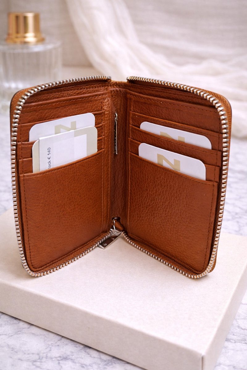 Nathan Baume 100120N Zip Around Travel Wallet Cognac