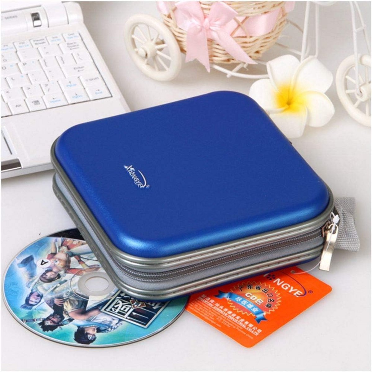 CD DVD Opslag - Hoesjes Map - Schijven Beschermen - 40 Capaciteit - Compact Formaat - Blauw