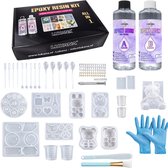 Lukana Epoxy Starterspakket - Epoxy Giethars Voordeelpakket - 500 gram Epoxy + 37 Mallen - Epoxy Hobbypakket - Sieraden Maken - Beertjes