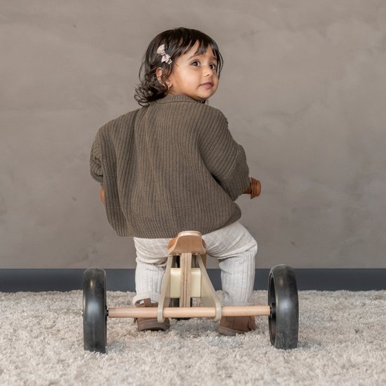 Bandits & Angels Smart Bike Loopfiets Hout 4-in-1 Beige Sand vanaf 1 jaar - Voor Jongens en Meisjes - Houten Loop Fiets - Omkeerbaar in Driewieler en Tweewieler - Verstelbaar Zadel van Merkloos — afbeelding 4