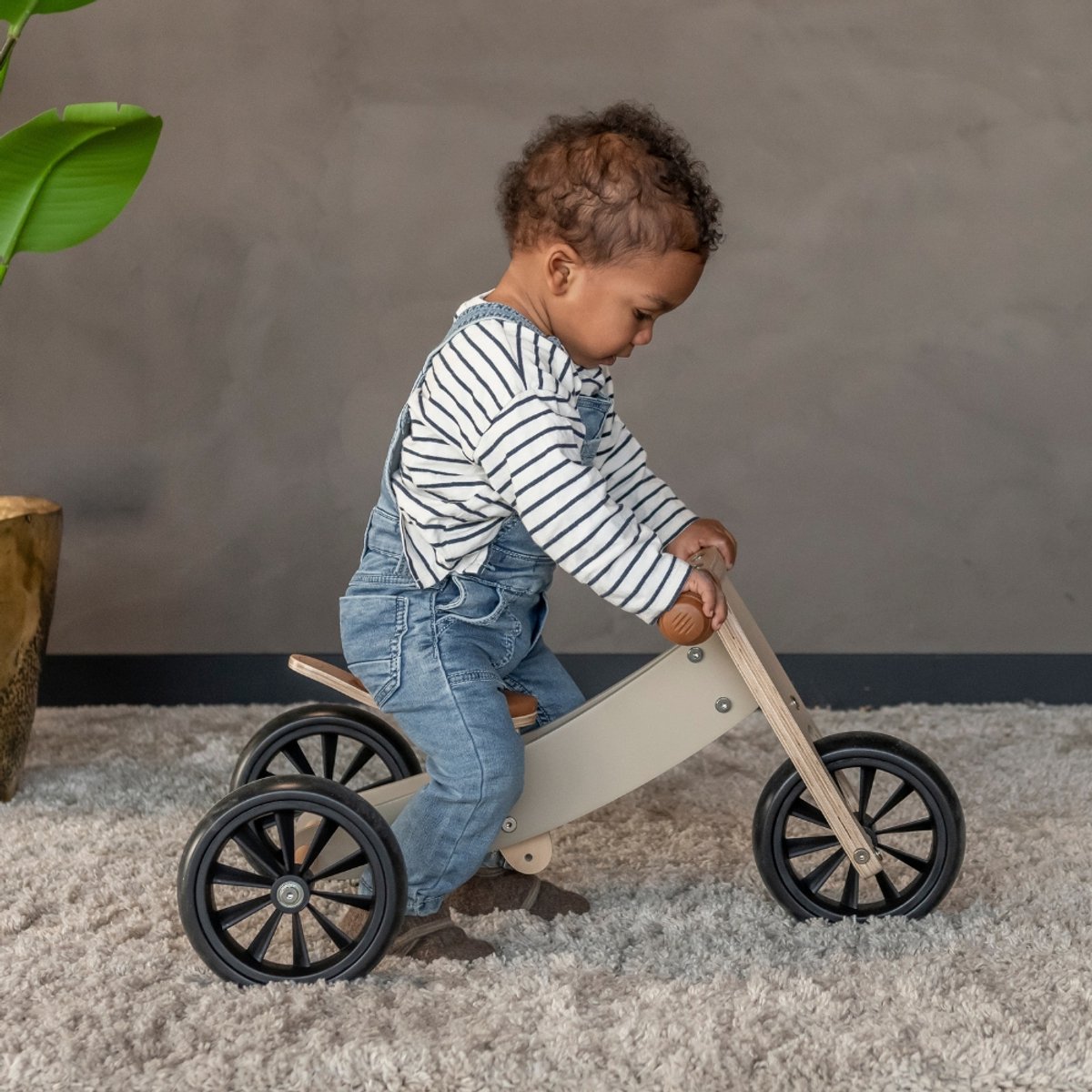 Bandits & Angels Smart Bike Loopfiets Hout 4-in-1 Beige Sand vanaf 1 jaar - Voor Jongens en Meisjes - Houten Loop Fiets - Omkeerbaar in Driewieler en Tweewieler - Verstelbaar Zadel — afbeelding 3
