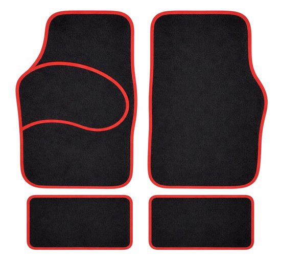 Kh Teile Vloermatten Geschikt Voor VW Golf 7 8 Premium Automatten 4 Delig Velours Autotapijt Zwart Siernaad Rood 625701687