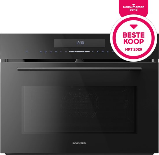 Inventum IMC4535GT - Inbouw combi-oven - Hetelucht - Magnetron - Grill - 50 liter - 45 cm hoog - Tot 250 graden - Zwart - Beste Koop Maart 2026 - oven vergelijking