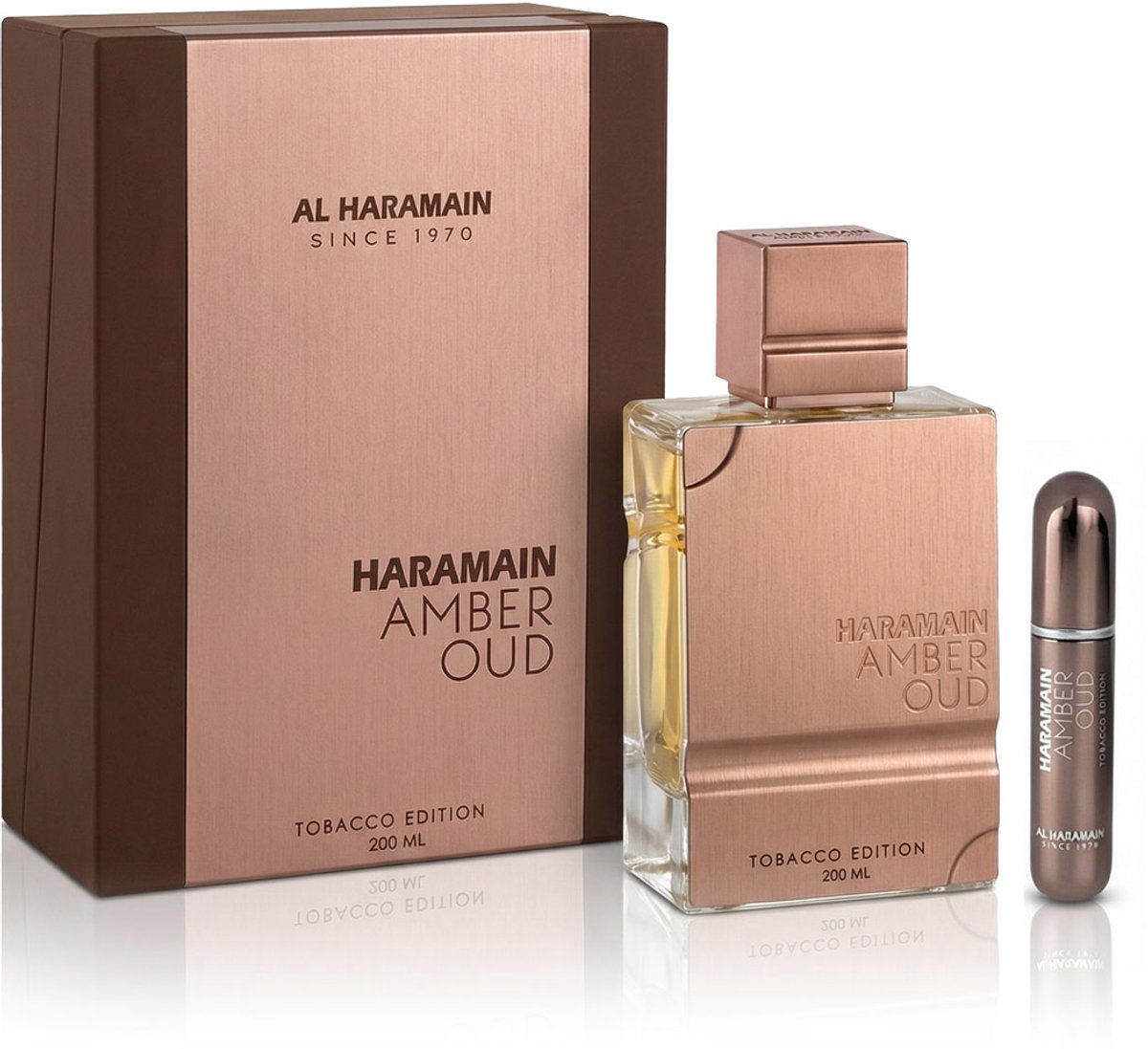 Al Haramain Amber Oud Tobacco Edition EDP 200 ml + Pocket Spray Refillable (unisex)