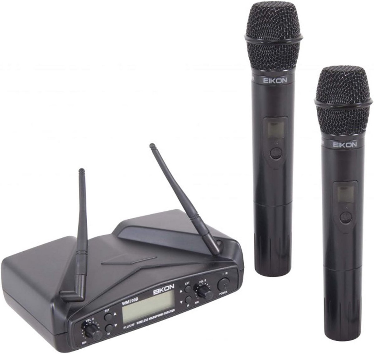 Draadloze Microfoon Set - Dubbele Microfoons - Live Optredens - 16 Frequentiekanalen - 2000 Gram - Zwart