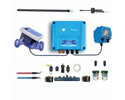 POOLTRONICS Automatisch Zoutelectrolyse pH Dosering Systeem met WIFI – Zwembad Waterbehandeling met zoutwater 10g/u – Gezonder Chloor Alternatief – Voor Inbouw & Opzet Zwembad tot 50m³ – Zelfbouwpakket Met Flow Switch / Level Switch