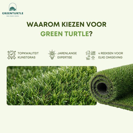 Kunstgras Tortue Verte - Tapis de Gazon - 200x500cm - 22mm - STANLEY PARK BASIC - Gazon Artificiel - Tapis de Gazon pour extérieur et intérieur - Qualité très douce et réaliste - Kunstgras pour extérieur, jardin, balcon, terrasse ou aire de jeux