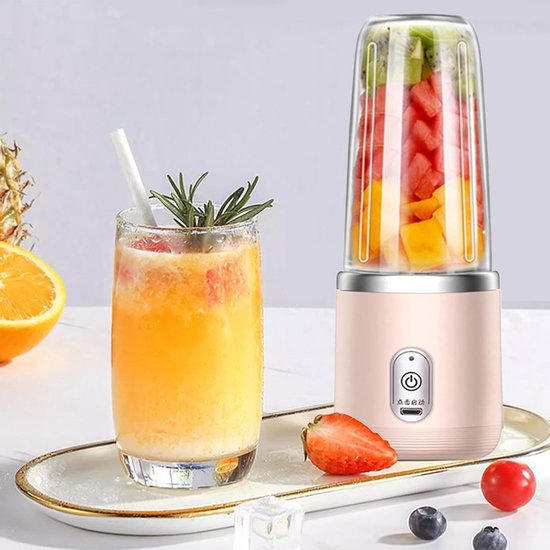 Draagbare Blender - Persoonlijke Juicer - Smoothie Sap Maken - 6 Roestvrij Staal Bladen - 14 Ounces Capaciteit - Roze — afbeelding 5