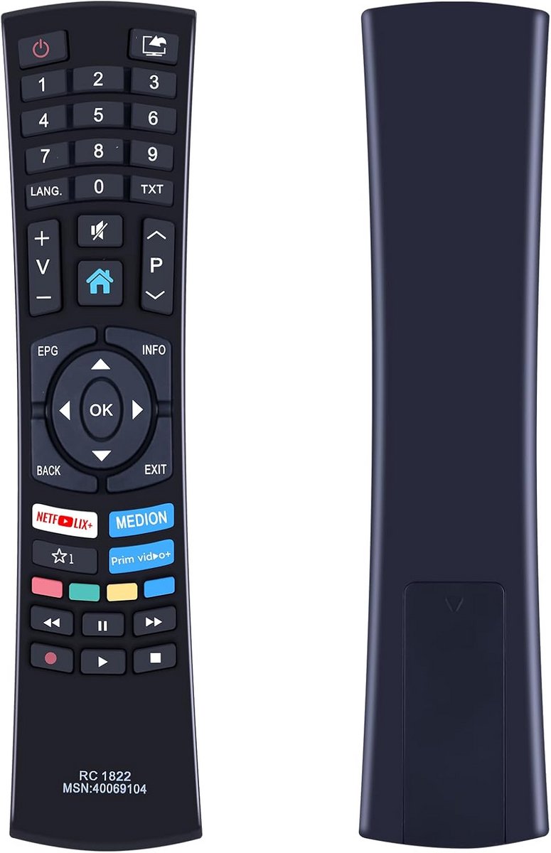 Vervangende Afstandsbediening - Universele Bediening - TV Bediening - Directe Werking - Zwart