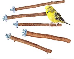 Natuurlijke Zitstokken Vogels - Houten Vogelstokken - Vogelkooi Inrichting - Ongeschuurd Hout Variëteit - 16-26cm Lengte