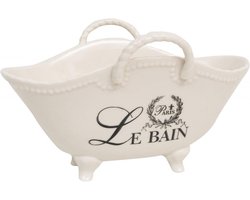 Zeepbakje Porselein - Badkamer Accessoire - Hygiënisch Opbergen - Vorm van Badkuip - 205 x 123 x 125 cm - Wit