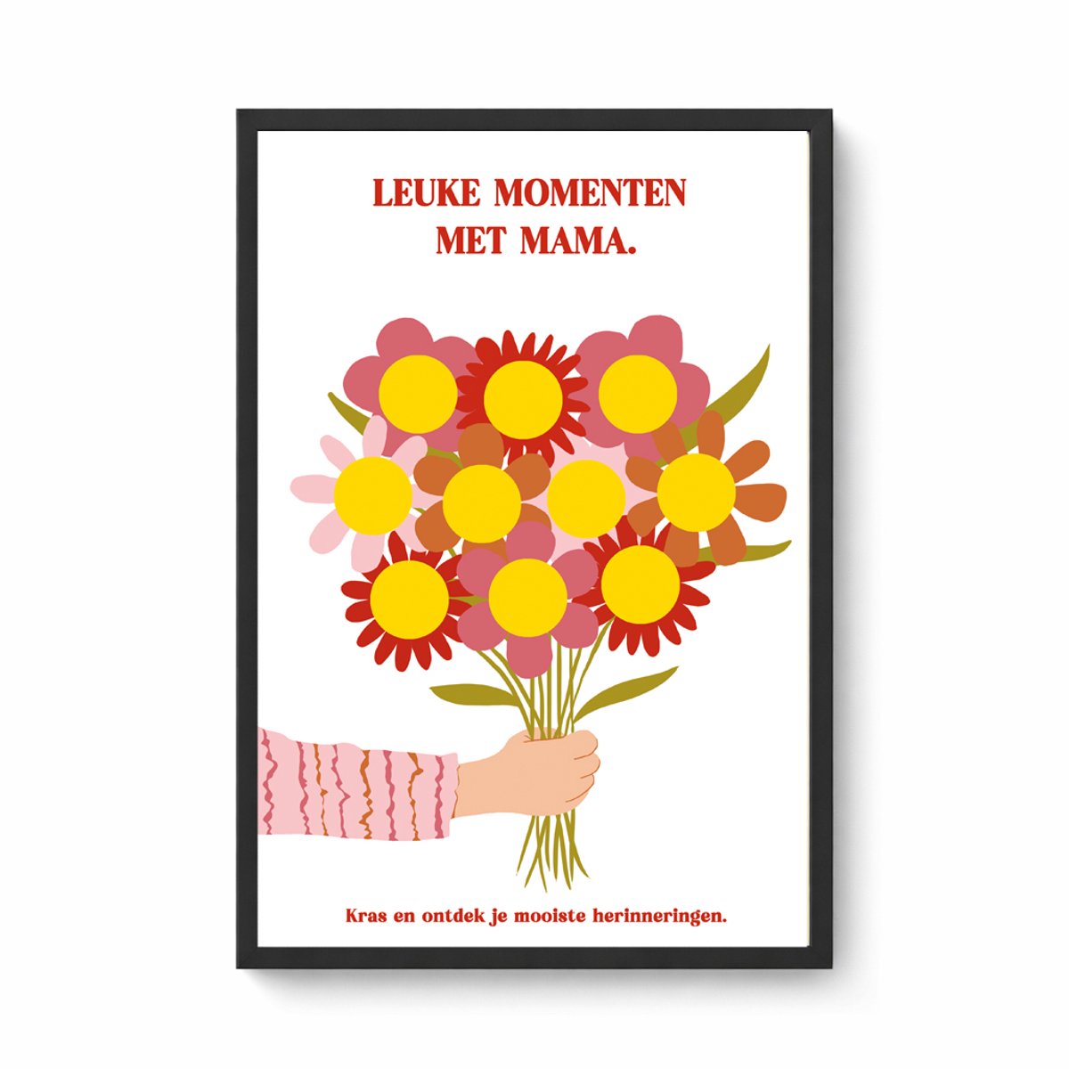 Cadeau voor mama - kraskaart - Leuke momenten met mama - A4 - leuk met mama - Moederdag - Moederdagposter - 10 zloty krasloten - familiespel - Kraskaart poster voor Moederdag – 10 leuke opdrachten voor mama