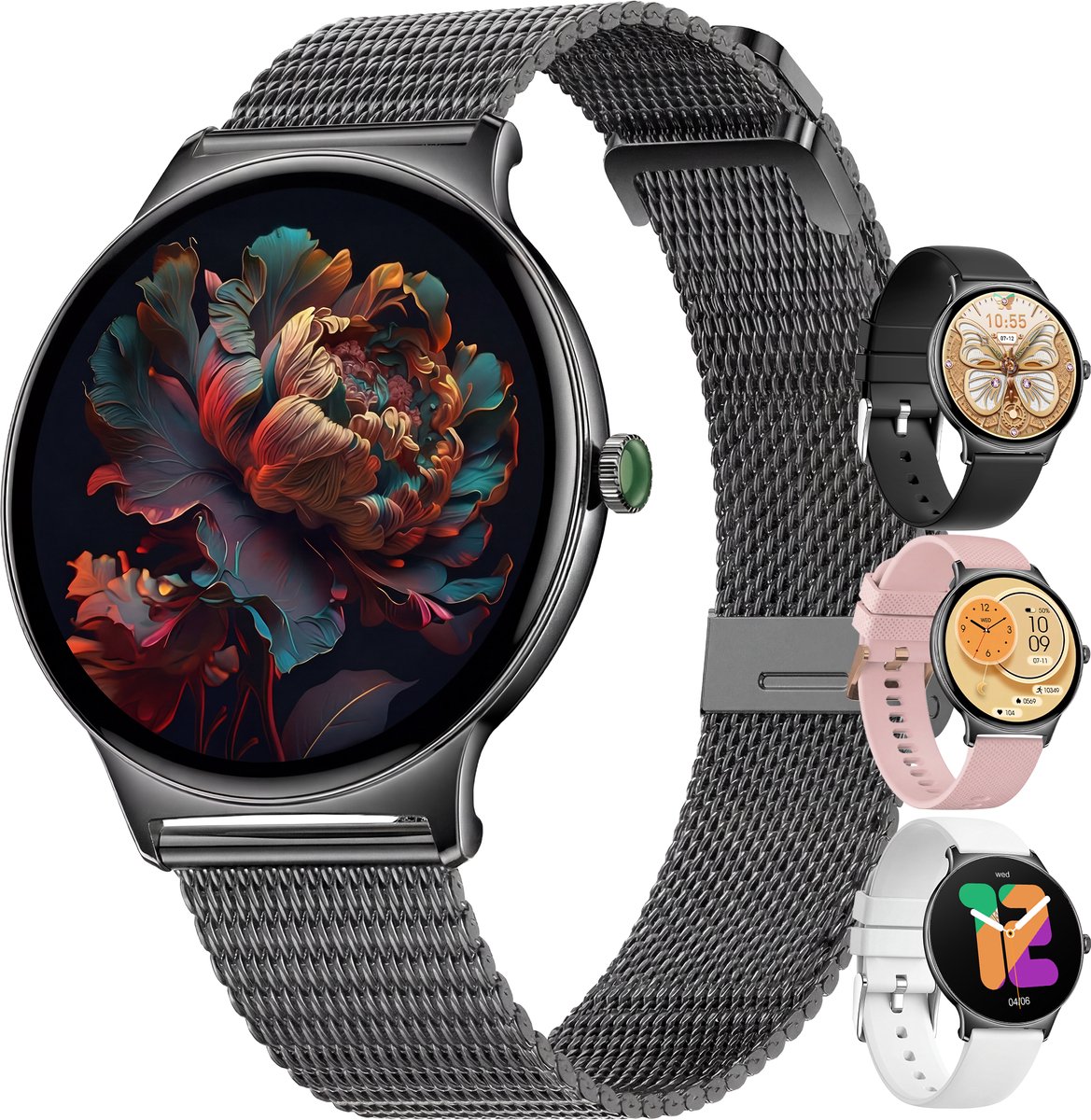 TIBA Golden Sound AMOLED Smartwatch Dames met Stappenteller - TIBA - €49,99