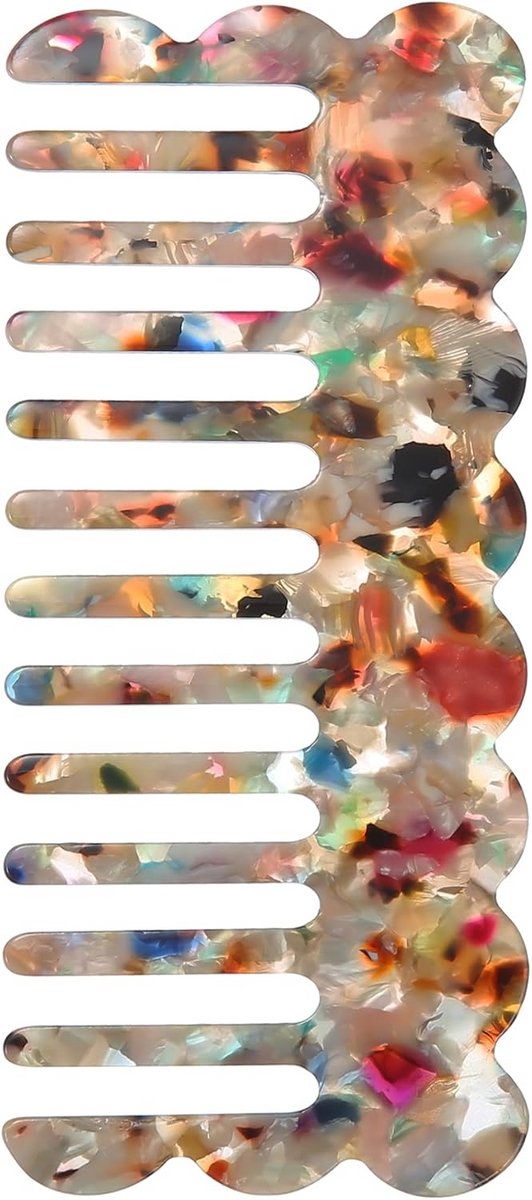Brede Tandkam - Acetaat Kam - Vacht Verzorging - Duurzaam Materiaal - 13.6 cm - Diverse Kleuren