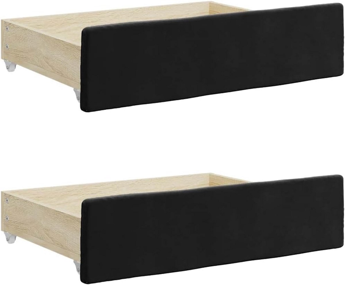 Bed Opbergdozen - Laden Onder Bed - Ruimte Besparen - Set Van Twee - Zwart