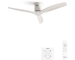 CREATE - Stille 40W plafondventilator met technische ABS bladen in verschillende maten - S - Geen licht - Controller voor wandmontage - WIND CALM