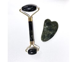 Thijox - Gua Sha en Jade Roller Set voor Gezichtsverzorging, Gua Sha Steen en Gezicht Roller Massage Tool, Natuurlijke Jade, Perfect voor Huidverzorgi