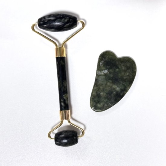 Gua Sha en Jade Roller Set
