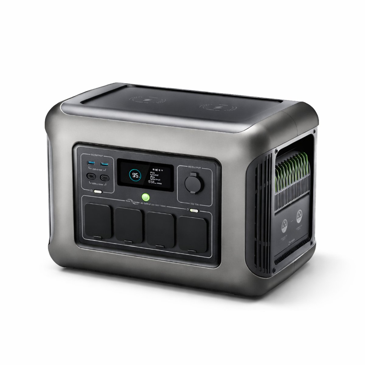 Draagbare Powerstation - 1152Wh LiFePO4 Accu - 1800W Wisselstroomuitgang - 3000W Piekvermogen - MPPT Zonnelader 650W - 11 Apparaten Gelijktijdig - UPS Noodfunctie 15ms - Draagbare Energiecentrale voor Kamperen en Noodstroom