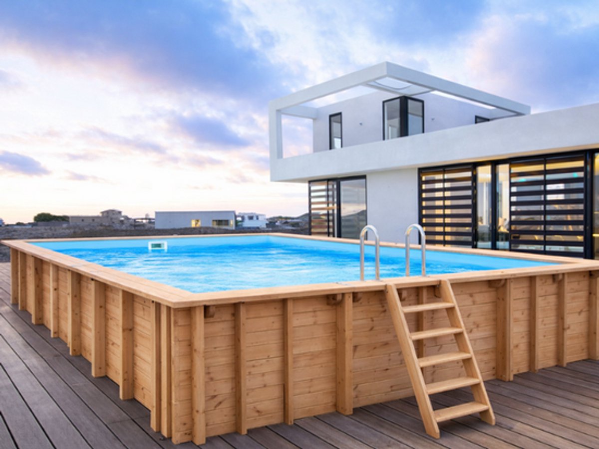 Interline Houten zwembad Bali - Rechthoekig - 790 x 400 x 138 cm