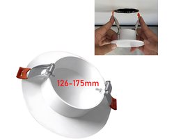 Plafond Gat Afdekplaat - Ronde ABS-afdekplaat - Voor Waterleiding en Elektra - Veiligheidsdeksel - Binnen en Buiten - Eenvoudig te Installeren - 18.5 cm Rond - Geschikt voor muuropeningen van 126-175 mm - wit