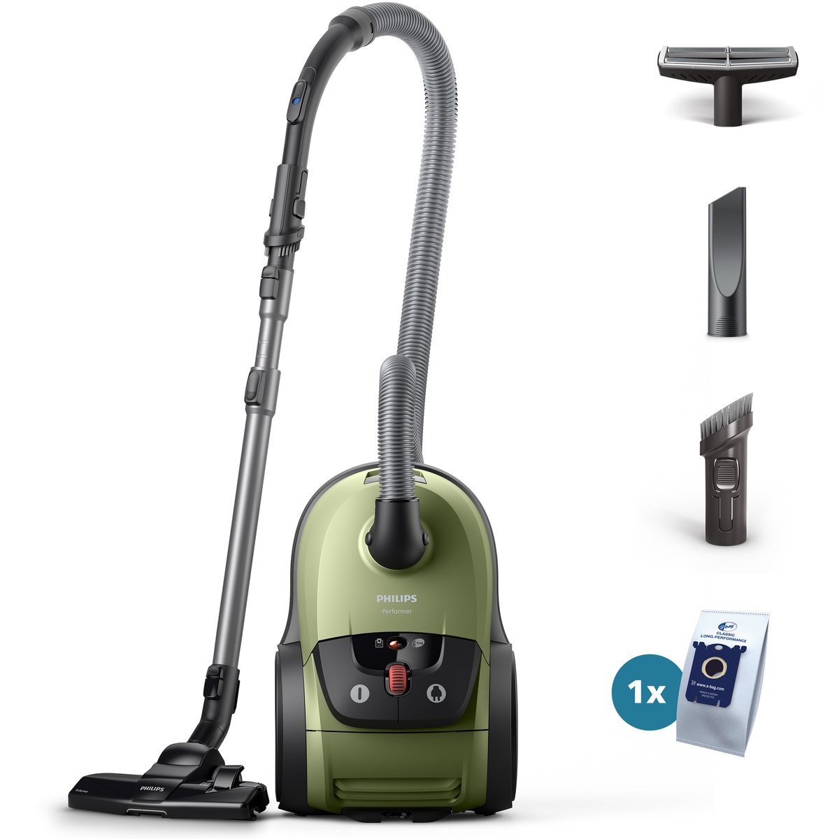 Philips 8000-serie Performer XD8121/10 - Stofzuiger met zak - Groen