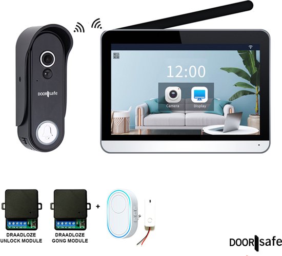 Doorsafe 4652 + draadloze gong | HD draadloze camera deurbel - Doorsafe - €266,00