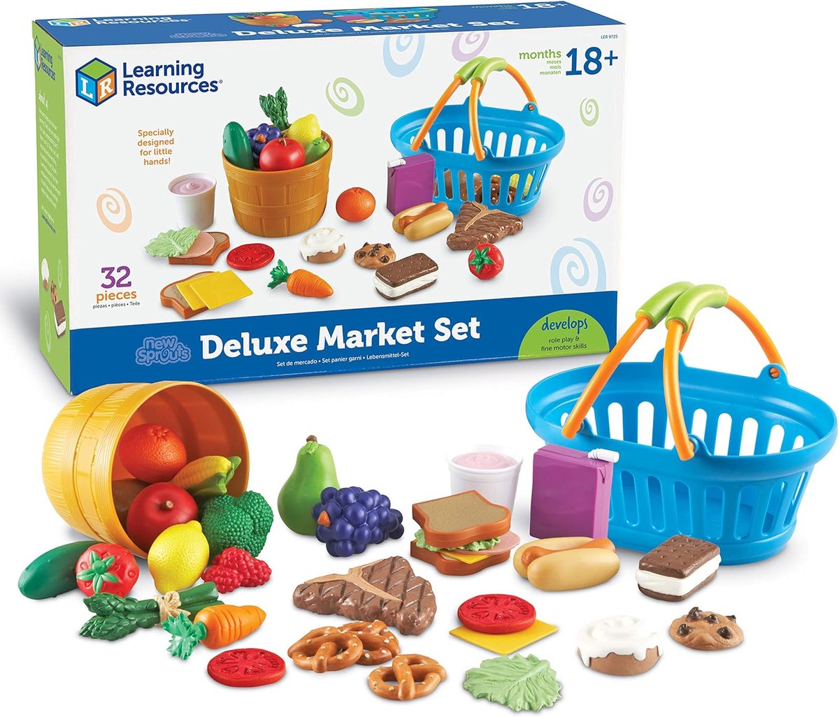 Speelgoed Marktset - Kassaspeelgoed - Rollenspel - 32 Delen - 38x23x12 cm
