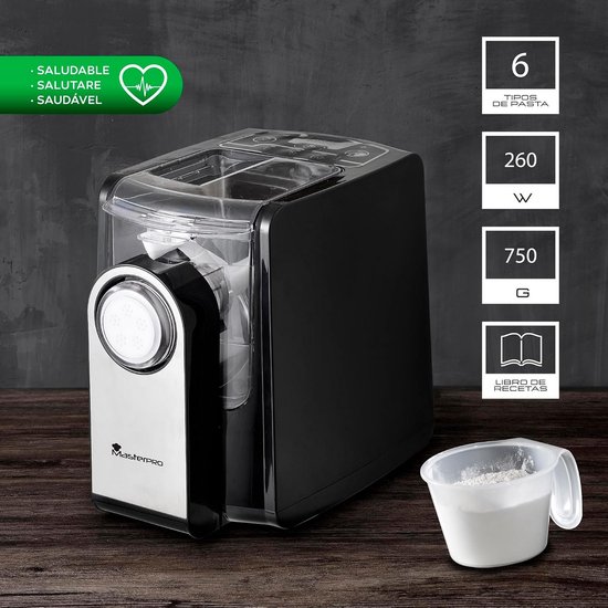 Pastamachine - Deegmaker - Verse Pasta Maken - Aluminium Constructie - 30x18x26 cm - Zwart — afbeelding 4
