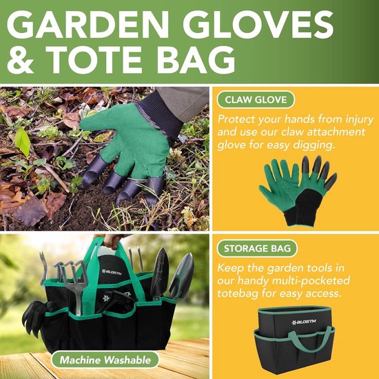 Tuingereedschap Set - Tuin Werkset - Planten en Wieden - Roestbestendig en Ergonomisch - 30 x 15 x 215 cm van Tuingereedschap. — afbeelding 5
