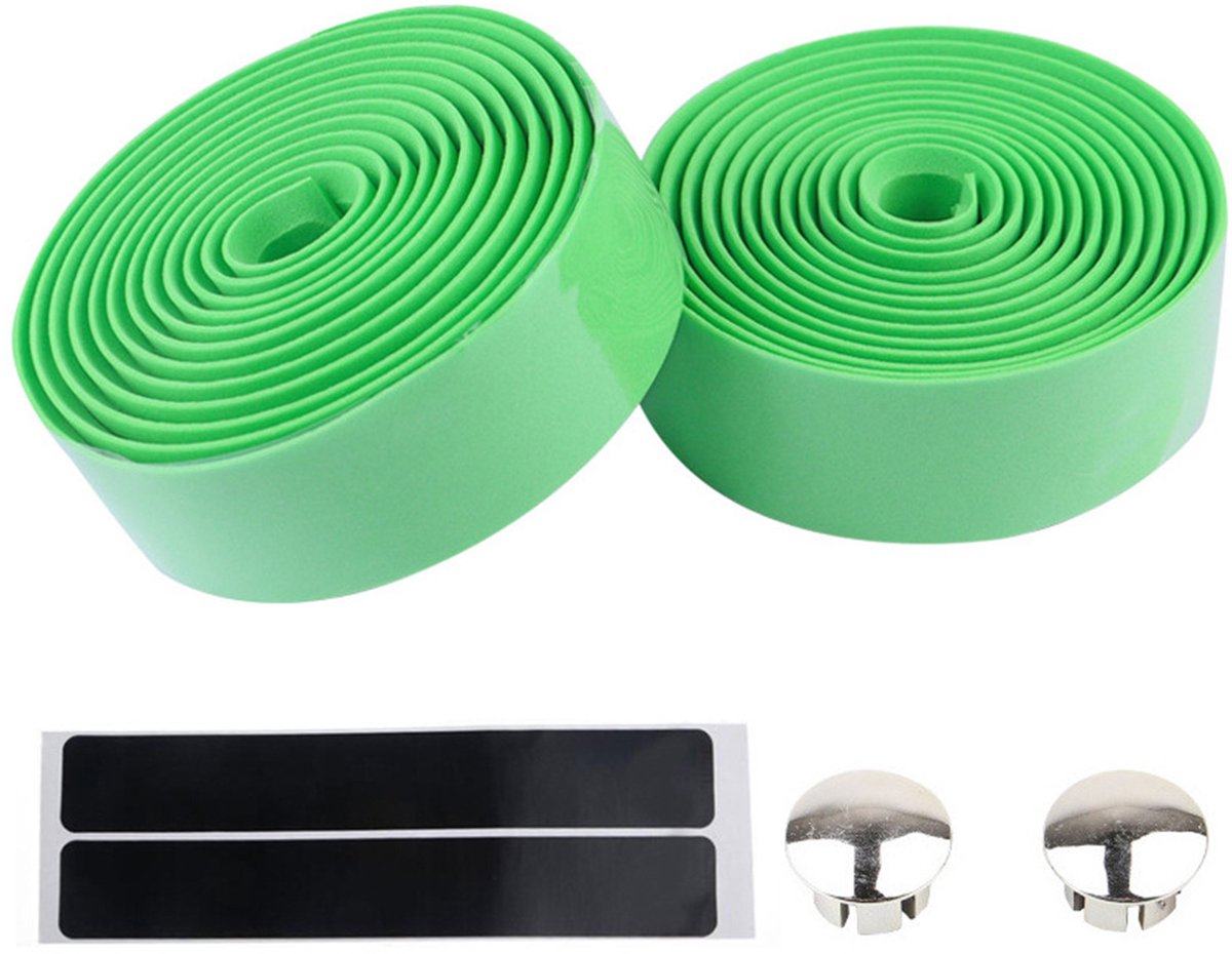 Racefietshandvat lint, fietshandelband, ademend en anti-slip, camouflagelint voor het stuur, schuimschokdemping, camouflagelint voor het stuur, set van 3 stuks (rood, geel, groen)