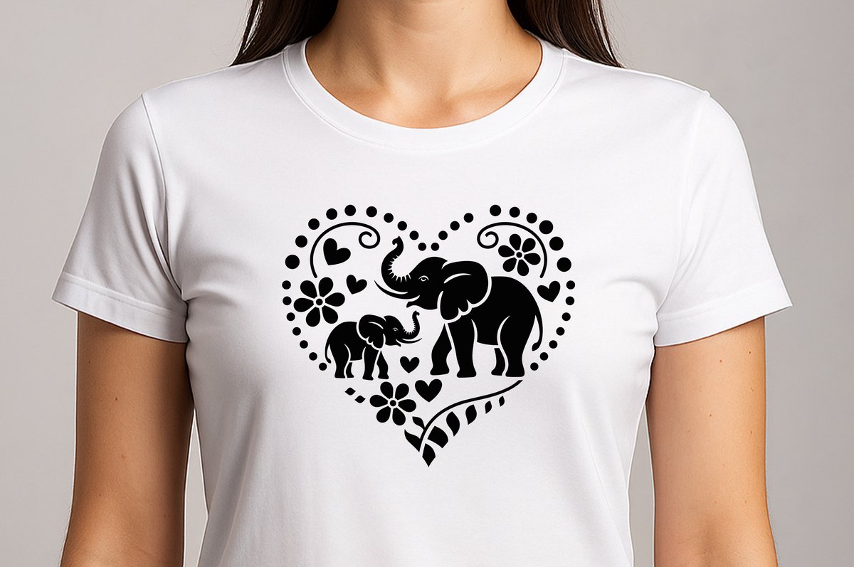 Mama Olifant & Baby - T Shirt - cute - kawaii - Gift - Cadeau - schattig - schattigdesign - liefdesign - pastelkunst - sarcastic
